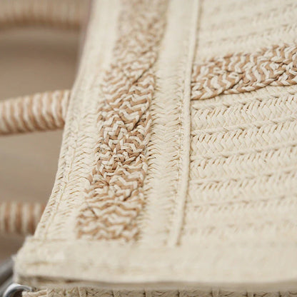 Large Capacity Women's Crossbody Tote Bag with Woven Pattern and Adjustable Strap