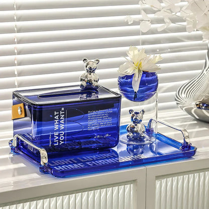 Charming Nordic Glass Bear Vase - Elegant Decorative Vase with Unique Cartoon Bear Design