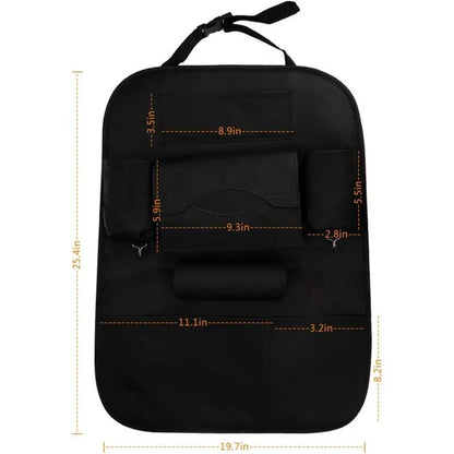 Luxury multi-pocket leather car back seat organizer in various colors for improved organization and style in your vehicle
