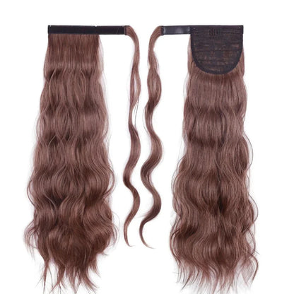 Glamorous blonde wavy clip-in ponytail for a Hollywood-inspired hairstyle