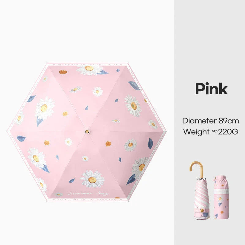 Compact Folding UV Parasol - Lightweight, Waterproof, and UV-Resistant Umbrella for Rain and Sun Protection