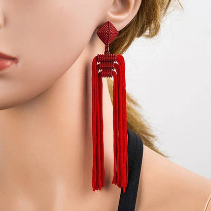 Elegant Bohemian Tassel Earrings with vintage-inspired charm and sophisticated metal finishes