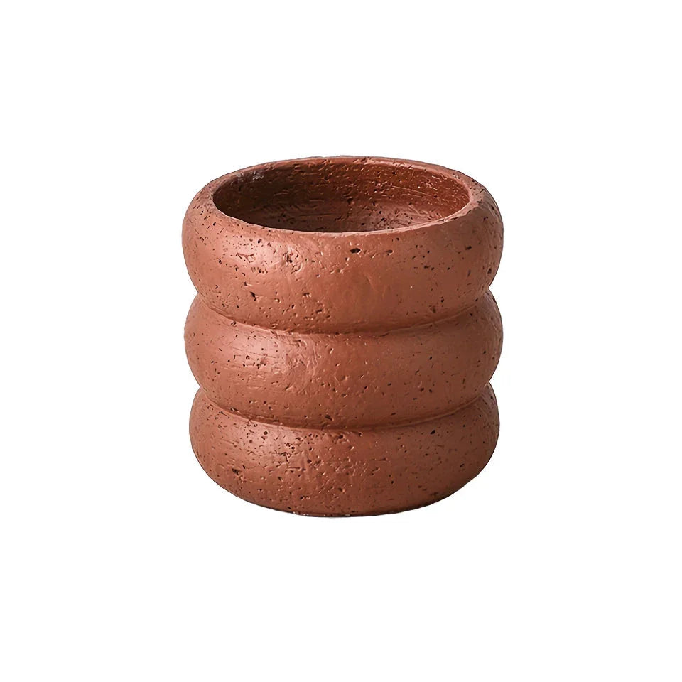 Modern minimalist cement flower pot with Nordic-inspired design, available in small and medium sizes for indoor and outdoor use