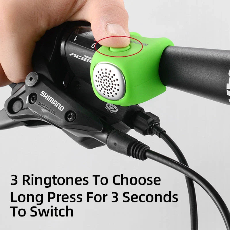 High-Powered Electric Cycling Bell with 110 dB Horn, Rainproof Handlebar Design for Maximum Safety and Visibility