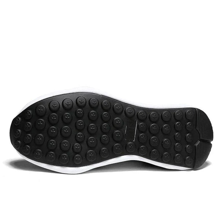 A pair of stylish, breathable men's casual shoes with a thick, durable rubber sole for enhanced comfort and traction.