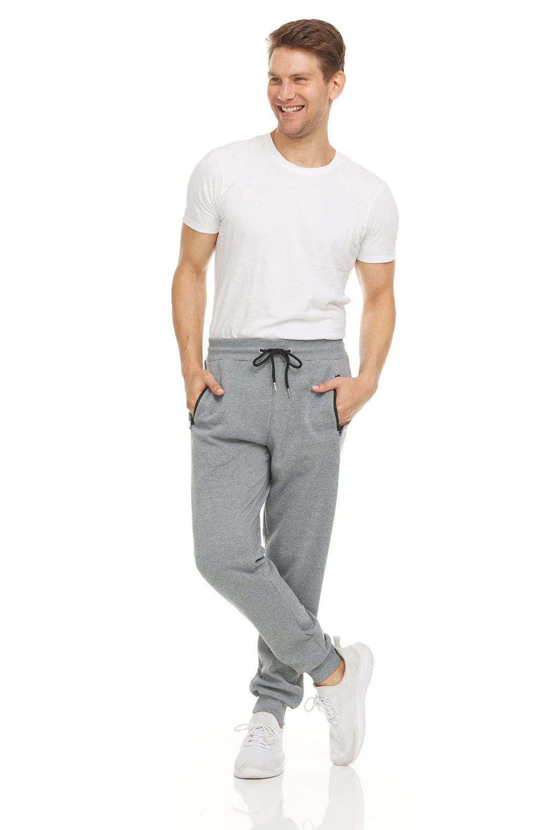 Men's sports casual zipper ankle trousers in various colors for running, fitness, and other active pursuits