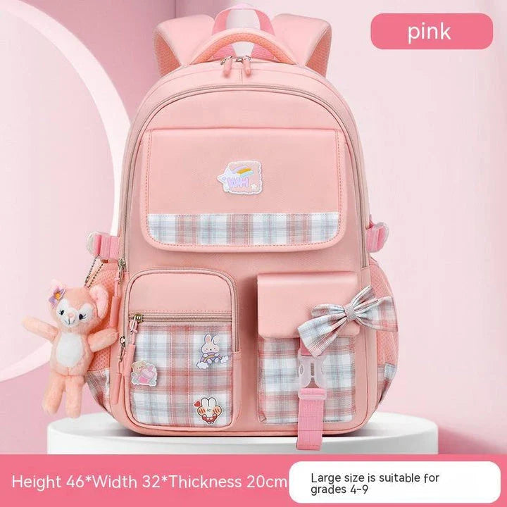 Large capacity cartoon-style backpack for children, featuring a spacious interior, durable nylon construction, and a waterproof, breathable design.