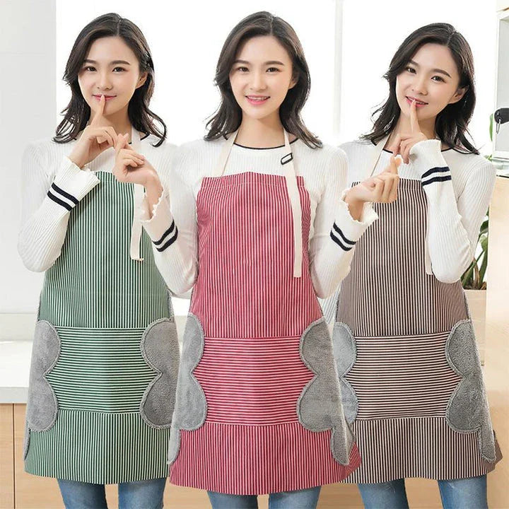 A versatile kitchen apron made of durable polyester with adjustable straps for a customized fit, perfect for cooking and baking tasks.