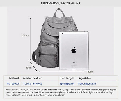 Fashionable leather backpack with multiple storage pockets and adjustable straps for comfort and organization