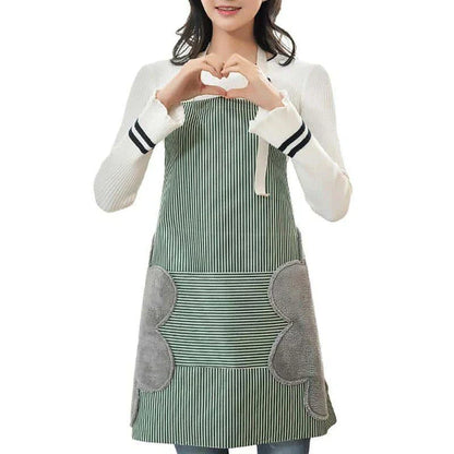 A versatile kitchen apron made of durable polyester with adjustable straps for a customized fit, perfect for cooking and baking tasks.