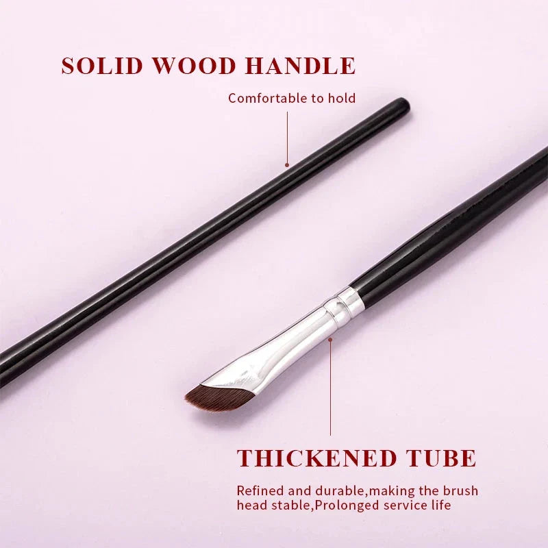 Premium 4-Piece Synthetic Eye Makeup Brush Set with Wooden Handles for Flawless Eye Makeup Application