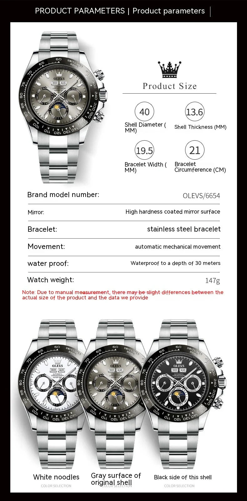 Elegant automatic men's watch with stainless steel case and adjustable bracelet, showcasing precise timekeeping and versatile design.