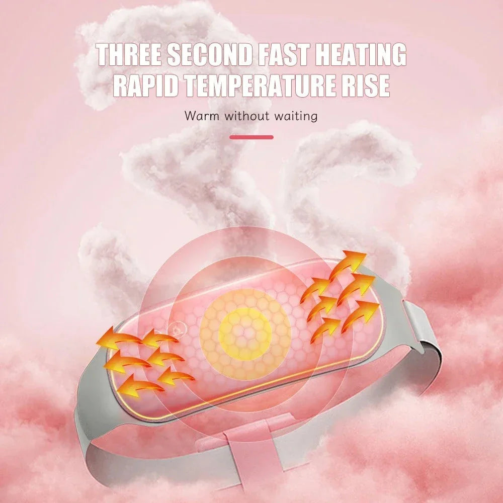 A portable menstrual heating pad with massage function to relieve period cramps and back pain