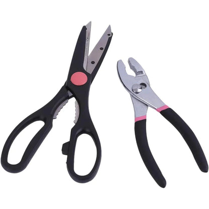Versatile 39-Piece Pink Household Tool Kit with essential tools for home, office, and DIY projects