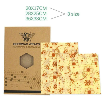 Reusable beeswax food wrap film in a variety of floral patterns, including yellow, green, beige, and white