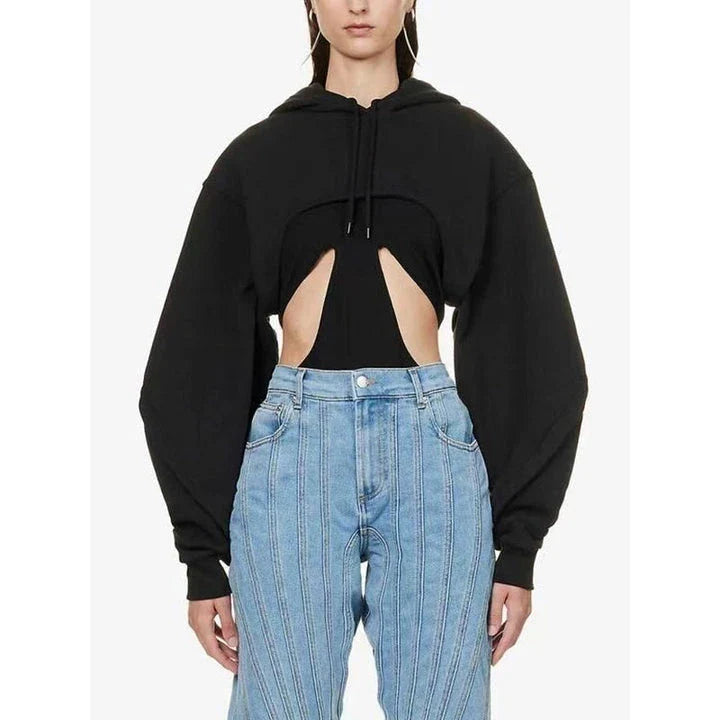 Hhomeenjoy Fashionable Hooded Sweatshirt with Stylish Open Sleeves for Women