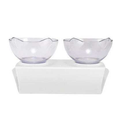 Ergonomic Non-Slip Cat Bowls with Raised Stand in Gray and Black colors