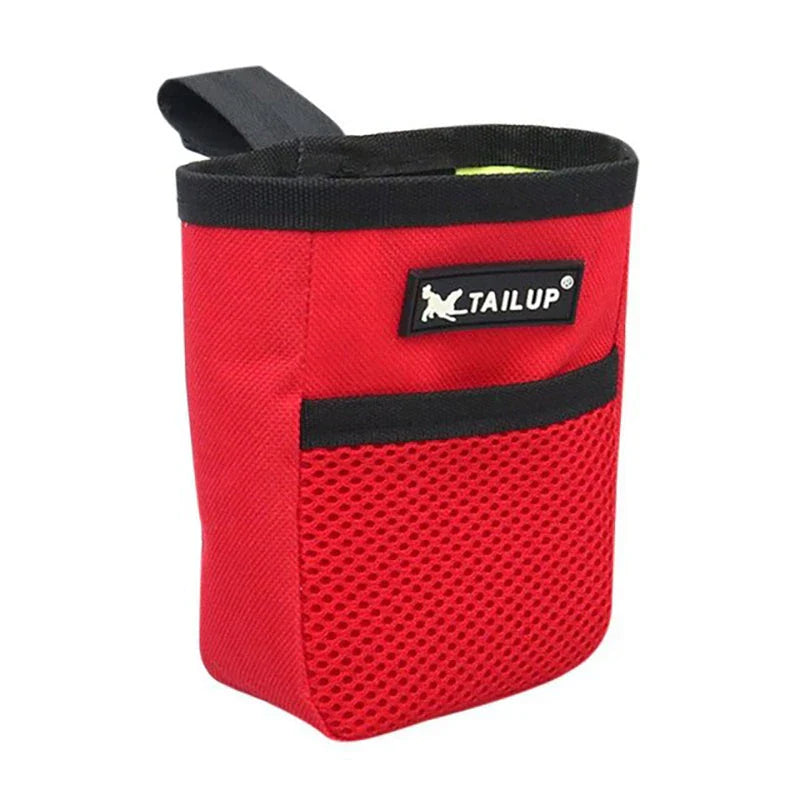 Stylish and durable dog training treat pouch with secure storage, hands-free design, and separate pocket for waste bags