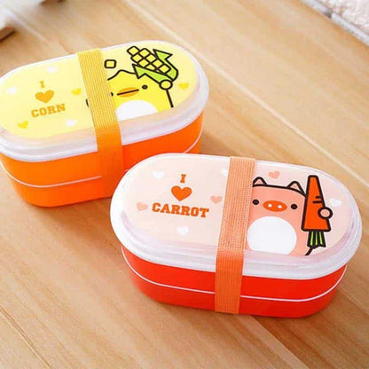 Stylish and eco-friendly cartoon-inspired portable lunch box with BPA-free plastic construction
