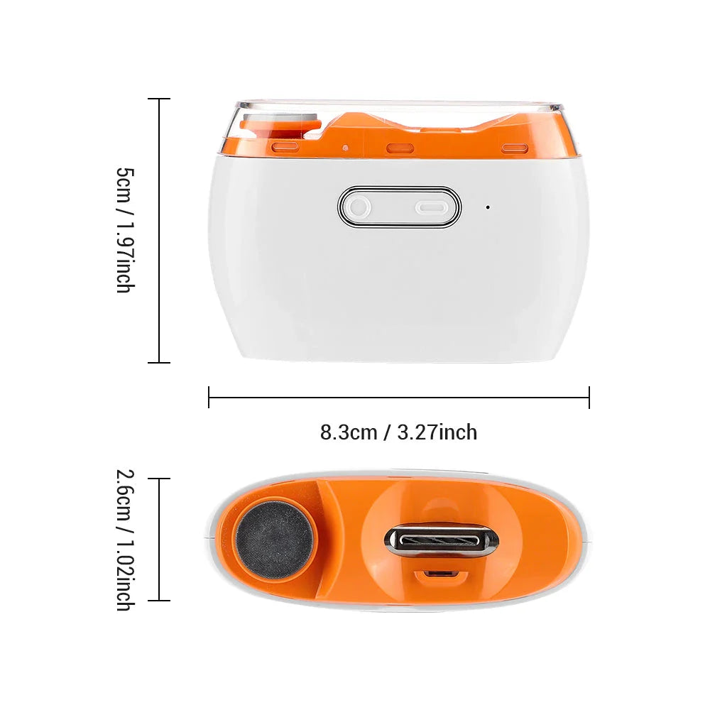 Cordless electric nail trimmer and polisher device with multiple attachments for grooming nails