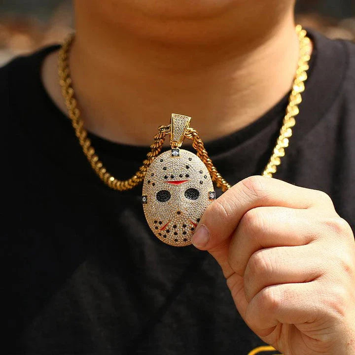 Stylish chainsaw-inspired pendant necklace made of premium copper and stainless steel