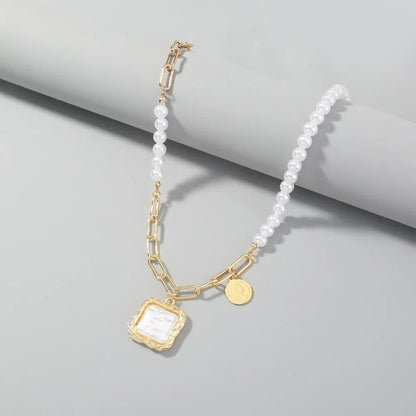 Faux Baroque Pearl Necklace with Elegant Shimmering Faux Pearls in a Refined and Sophisticated Design