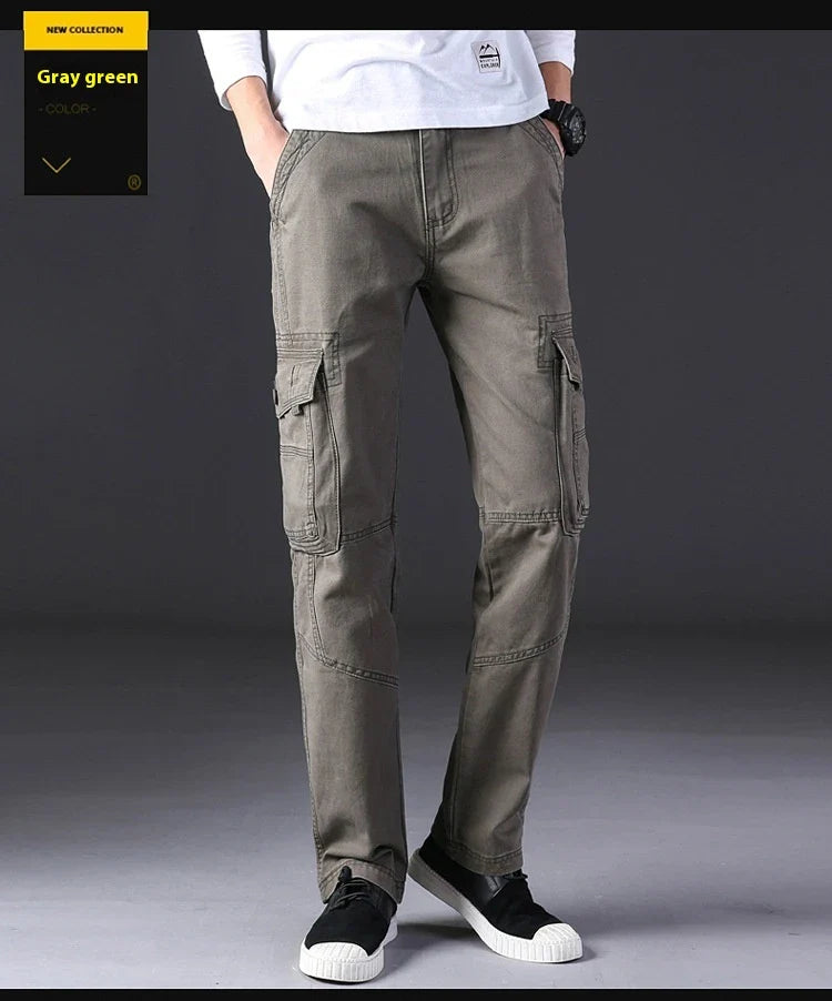 Trendha men's outdoor casual cotton trousers with multiple pockets in a variety of colors and sizes