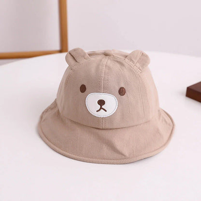 Adorable Kids Bear Decor Panama Bucket Hat with Playful Bear Ear Design for Outdoor Fun and Sun Protection