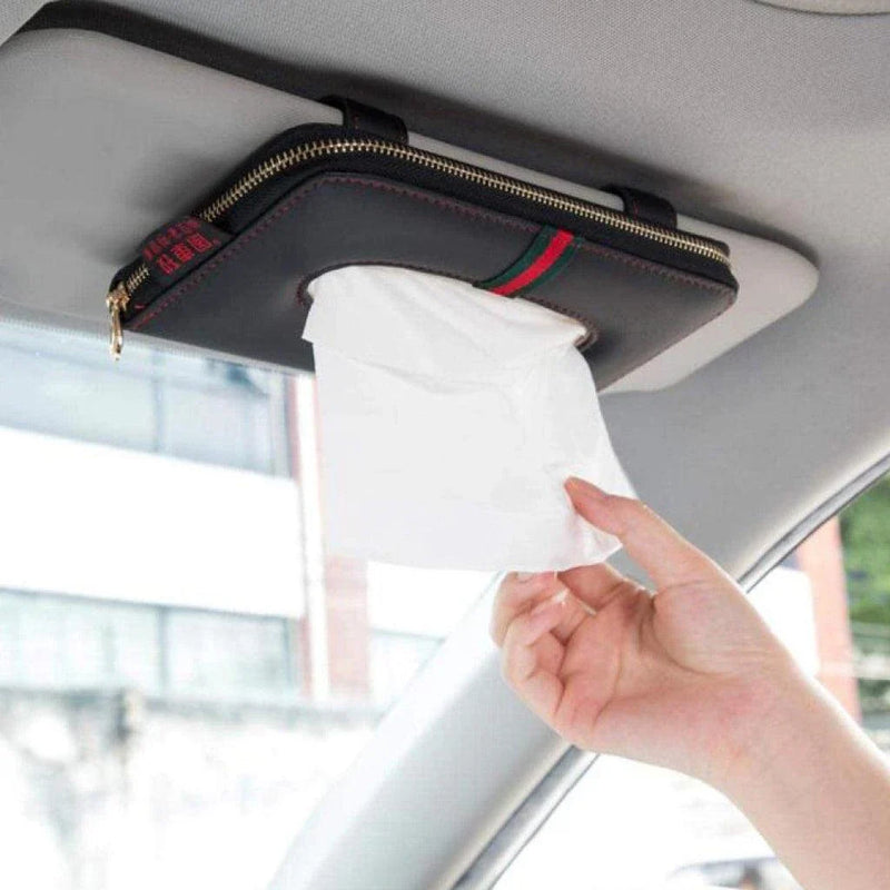 Hhomeenjoy Chic Faux Leather Tissue Box Cover for Car