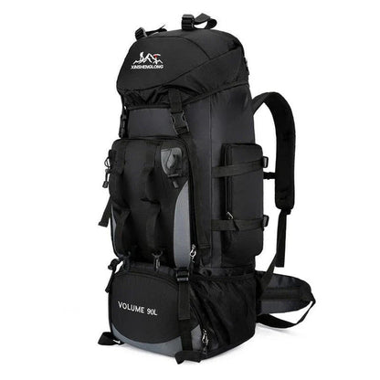 Premium outdoor hiking backpack made from water-resistant nylon with padded shoulder straps and multiple storage compartments.