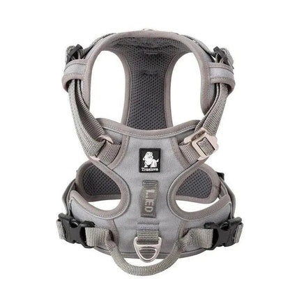 Durable reflective camouflage dog harness with lightweight aviation aluminum buckle for enhanced safety and comfort during outdoor activities