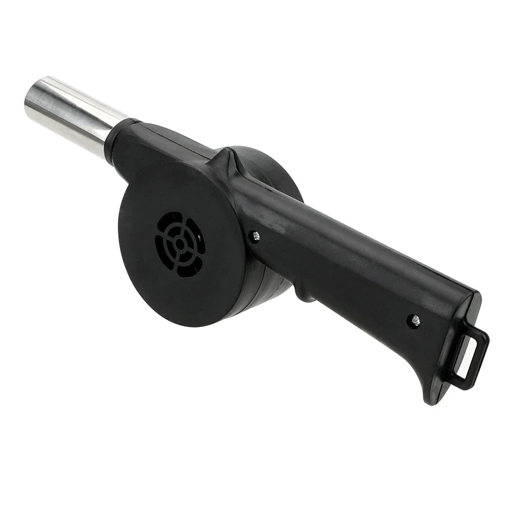 Portable BBQ air blower with hand-cranked design for quick and easy grill fire ignition