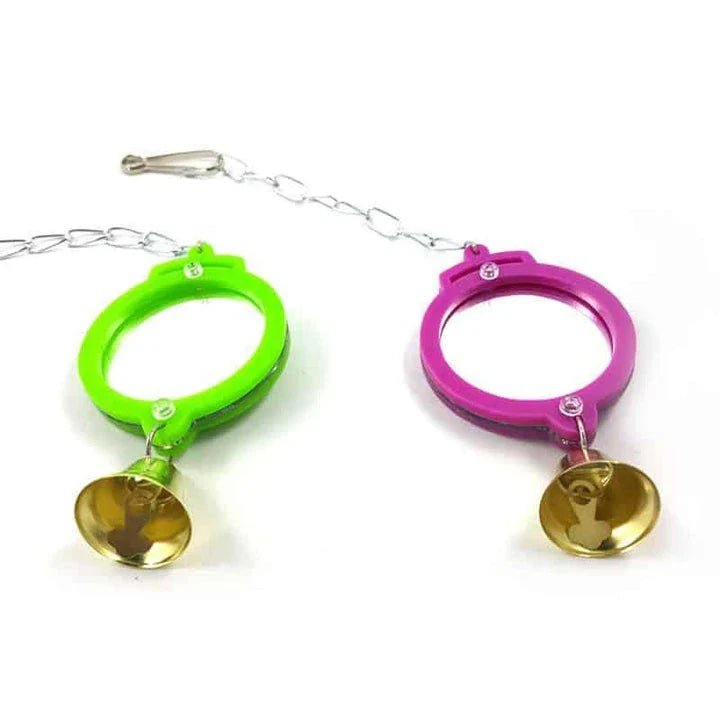 Hhomeenjoy Elegant Heart-Shaped Mirror for Birds: Enchant Your Feathered Friends