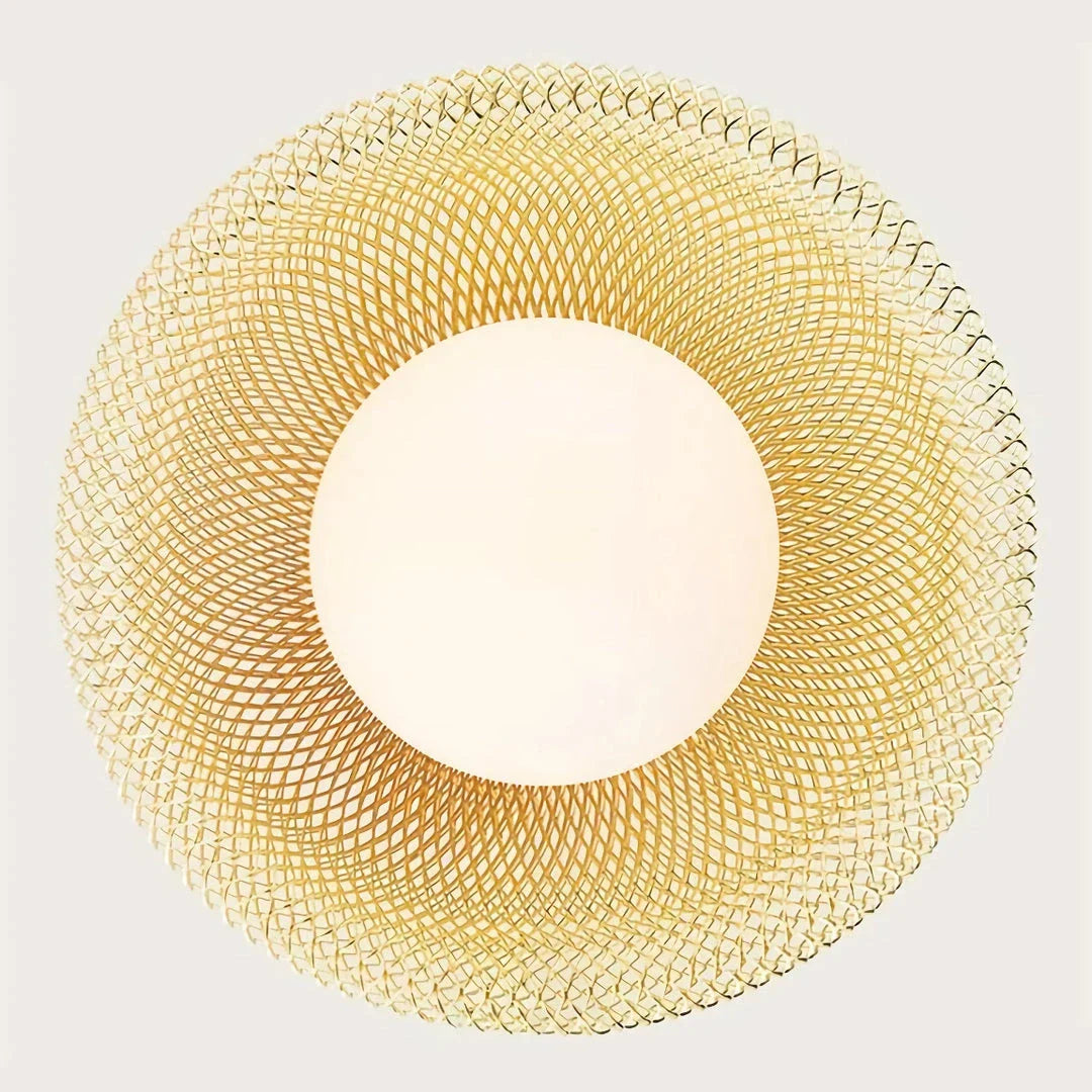 Elegant modern Nordic-style LED pendant light with polished copper finish and gold lampshade, providing focused and effective illumination for living spaces.