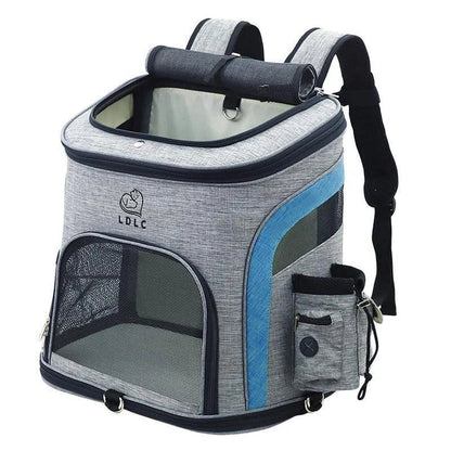 Melange Color Backpack Cat Carrier with Padded Interior, Breathable Mesh Panels, and Adjustable Straps for Comfortable Pet Transportation