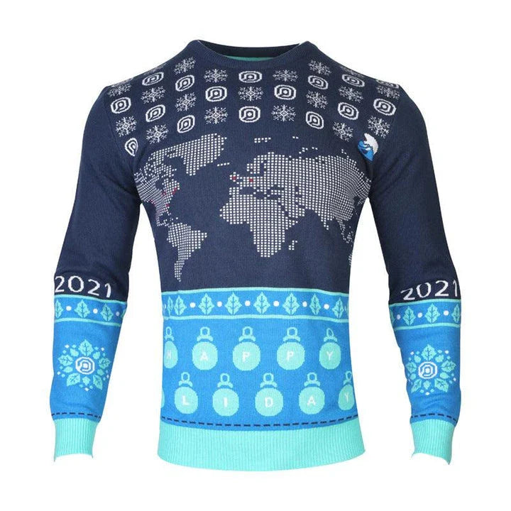 Stylish men's round neck Christmas sweater in various festive colors