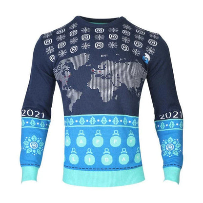 Stylish men's round neck Christmas sweater in various festive colors