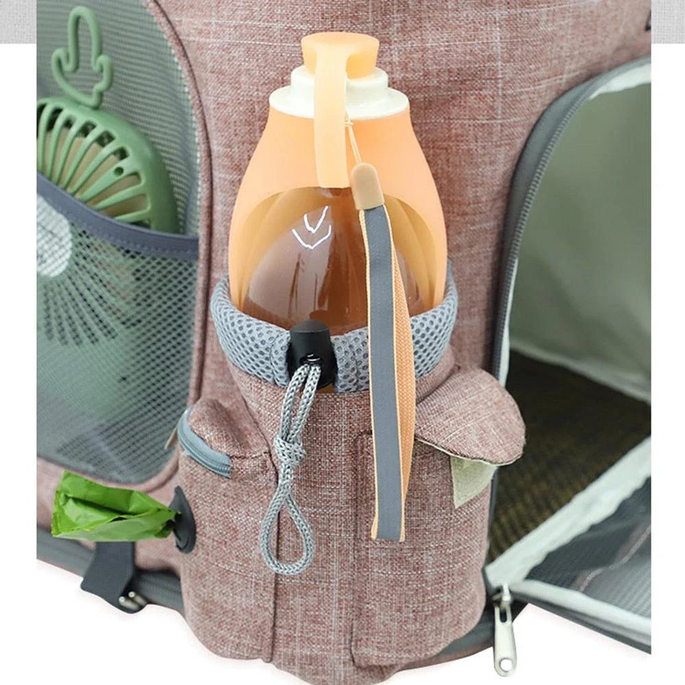 Melange Backpack Cat Carrier with durable nylon construction and stylish design for secure and comfortable pet travel