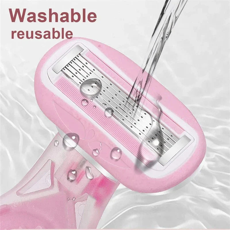 Compact women's facial hair remover razor with aloe vera strip for smooth, irritation-free shaving