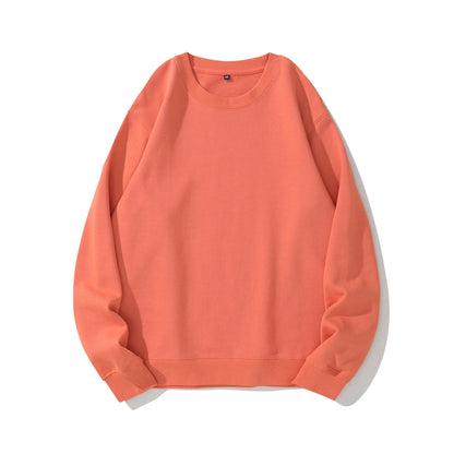 Cozy heavyweight round neck sweater in soft terry fabric, available in multiple colors