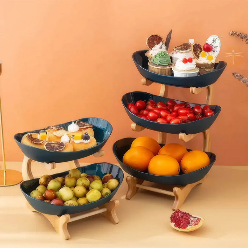 Hhomeenjoy Elegant Three-Tier Fruit Display Tray for Modern Living Spaces