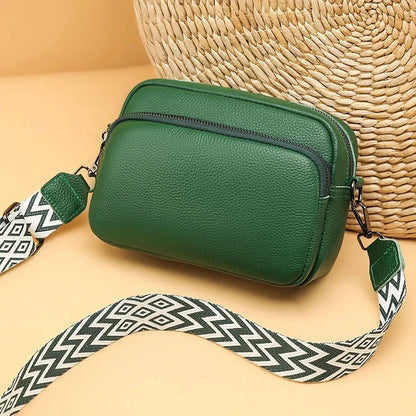 Stylish and functional genuine leather crossbody bag for women with interior organization pockets