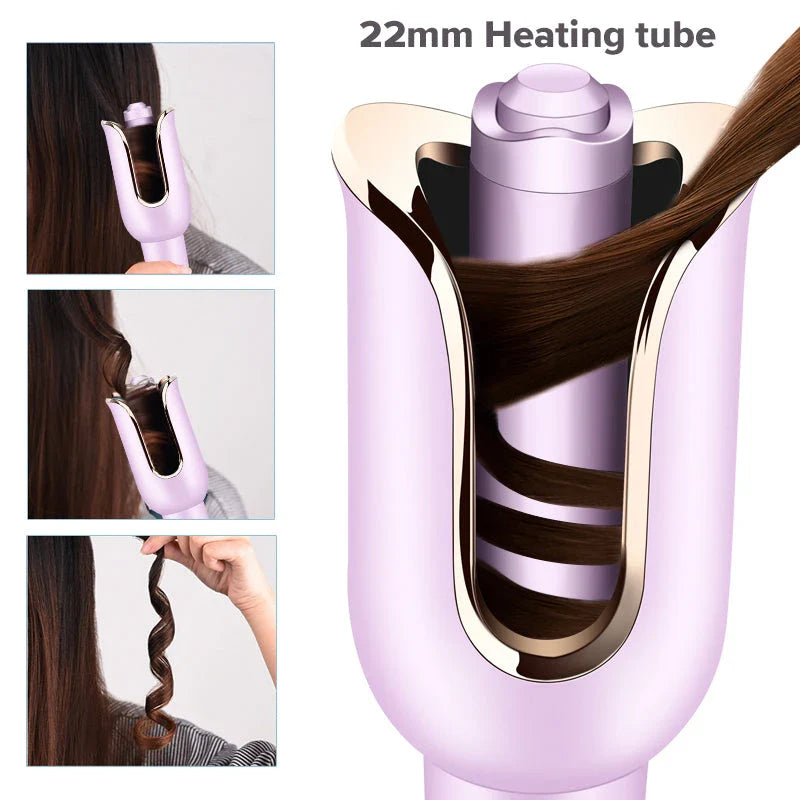 Automatic Rotation Electric Hair Curler with ceramic coating and rapid heating for salon-quality curls
