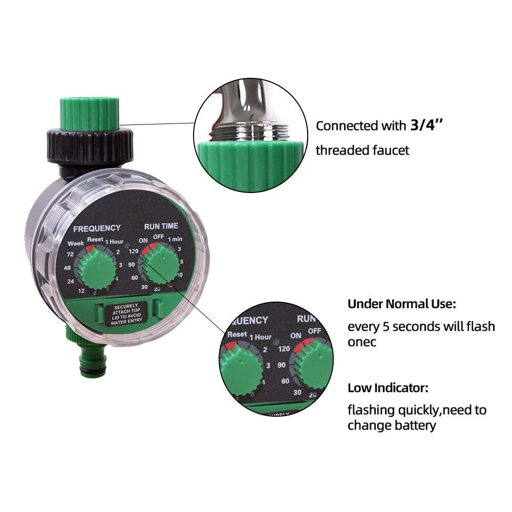 Automatic Garden Watering Timer with Digital Control for Effortless Gardening and Healthy Plants