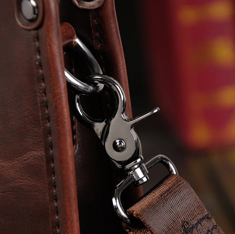 Stylish Men's Shoulder Messenger Bag with Korean-inspired Design, Crafted from Durable PU Leather