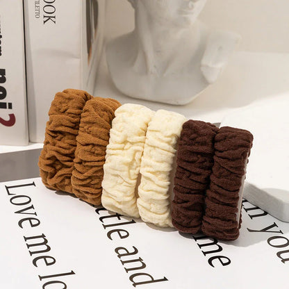 6 Pack of Stylish High Elastic Hair Bands in Solid Colors for Women's Hairstyles