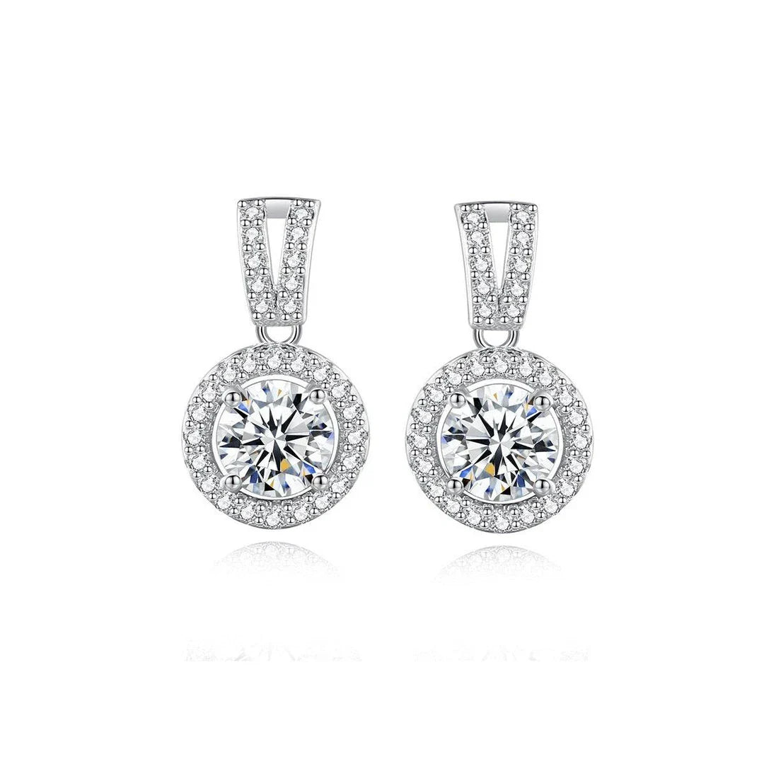 Elegant S925 silver pendant necklace with Mosan diamond inlay, adjustable chain length for women's fashion accessory