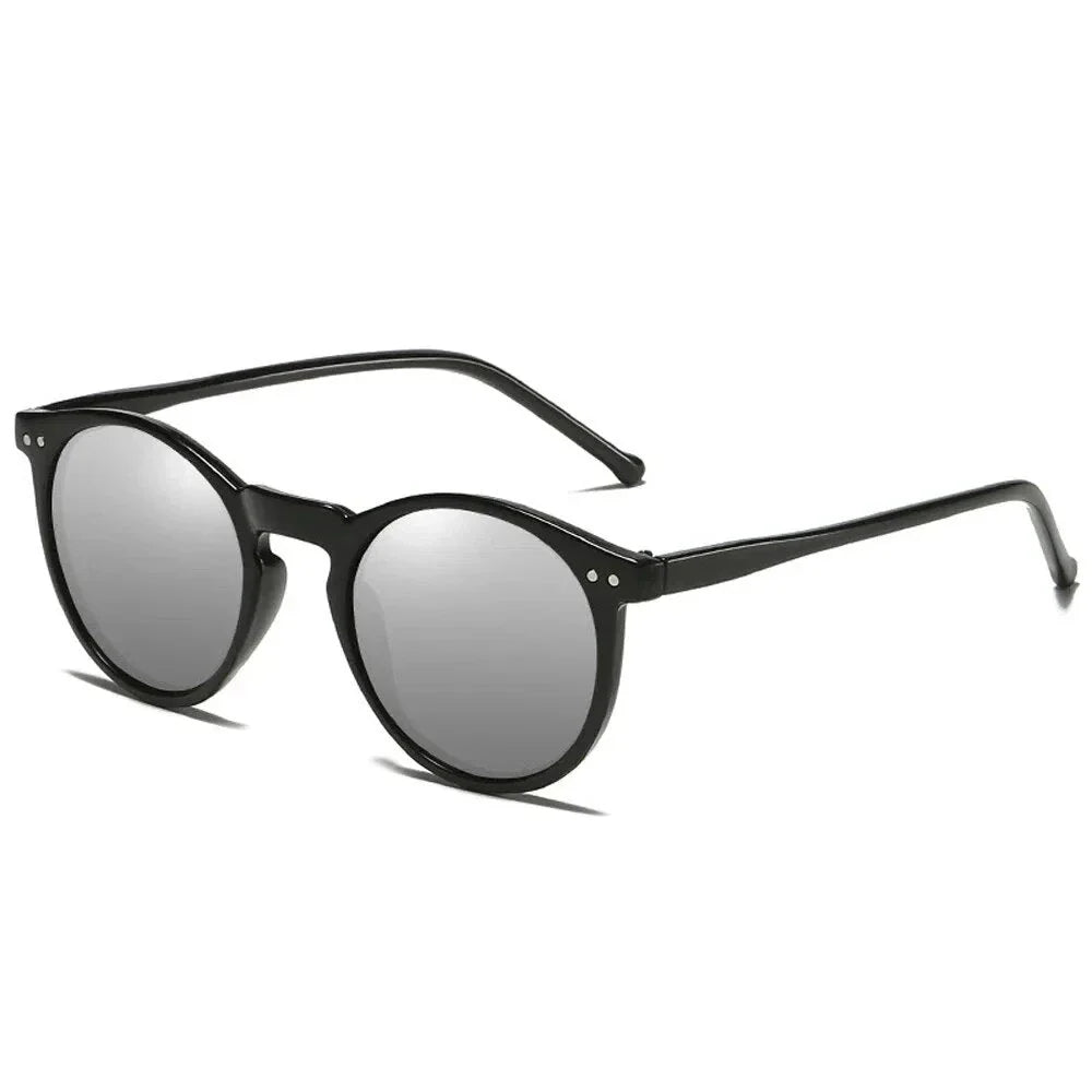 Retro round polarized sunglasses with UV400 protection, stylish frame design, and durable construction
