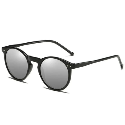 Retro round polarized sunglasses with UV400 protection, stylish frame design, and durable construction