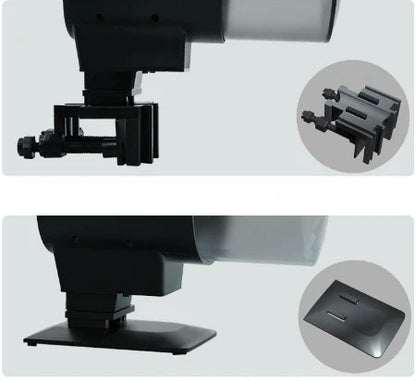 Intelligent Aquarium Fish Farming Automatic Fish Feeder in black color